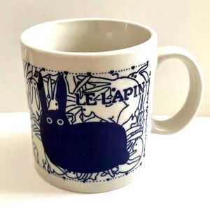 Taylor & Ng Le Lapin Mug Blue Bunny Rabbit Design Vintage French Cup Series RARE